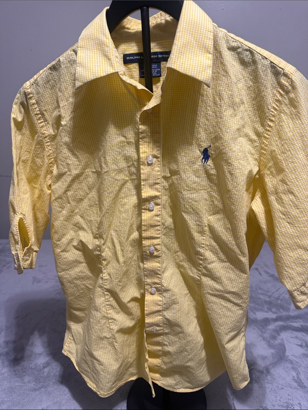Ralph Lauren Yellow Gingham Cotton Button-Down Shirt